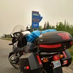 Note the brownish haze -- that's smoke from a forest fire in Northern Saskatchewan