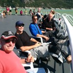 Keeping good company: Other BMW riders on the ferry.